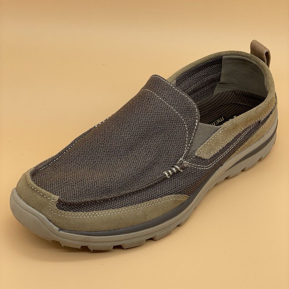 Skechers Superior Milford Casual Loafers Men's US 11 Light Brown Relaxed Fit